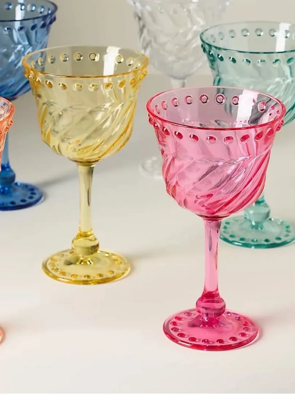 4!!!! ANTHROPOLOGIE NWT 4pc ester acrylic goblets -pink